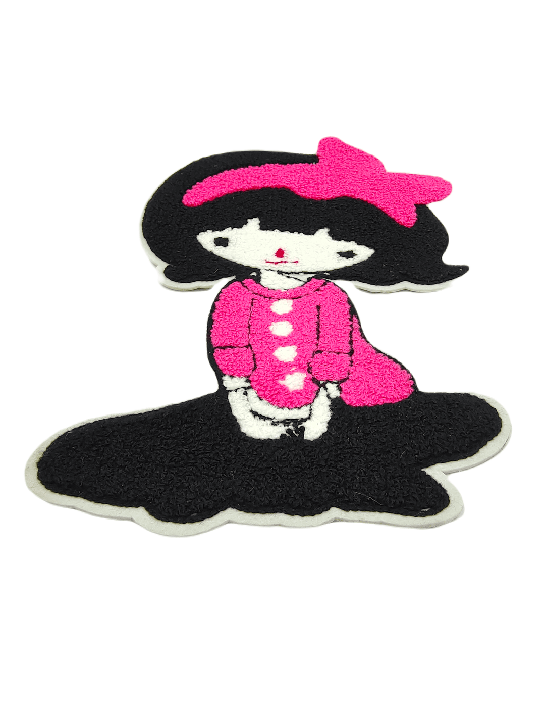 Pink & Black Doll Embroidered Sew Patch