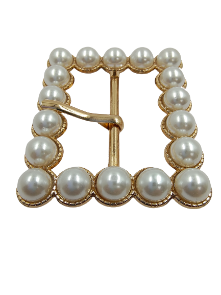 Gold Finish Shiny Pearl Prong Buckle