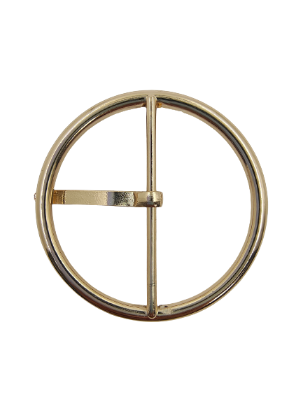 Classic Round Gold Alloy Prong Buckle