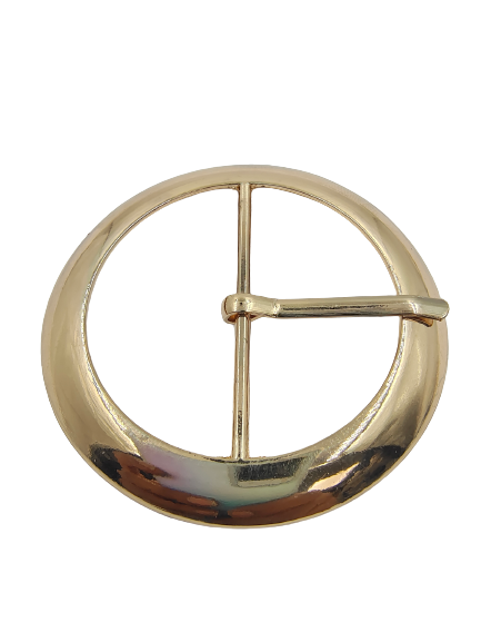 Fancy Alloy Glossy Gold Round Prong Buckle