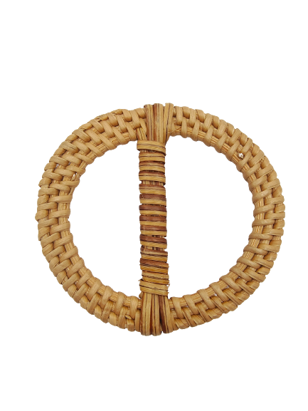 Round Raffia Handmade Buckle