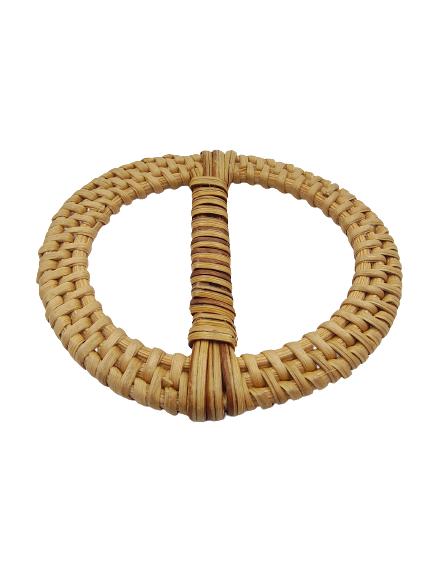 Round Raffia Handmade Buckle