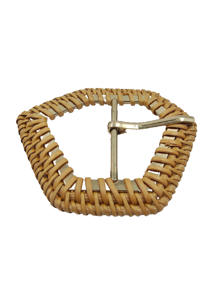 Fancy Style Raffia Handmade Prong Buckle