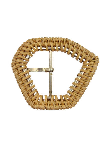 Fancy Style Raffia Handmade Prong Buckle