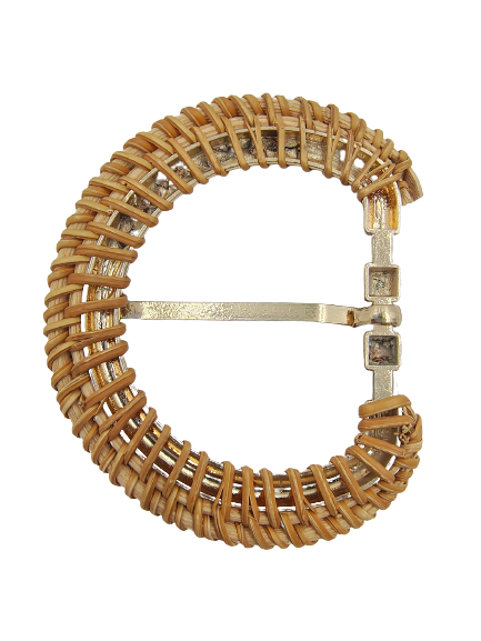 Raffia Handmade D-Shape Prong Buckle