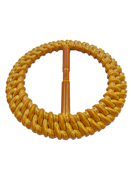 Round Shape Imitation Raffia Adjustable Buckle