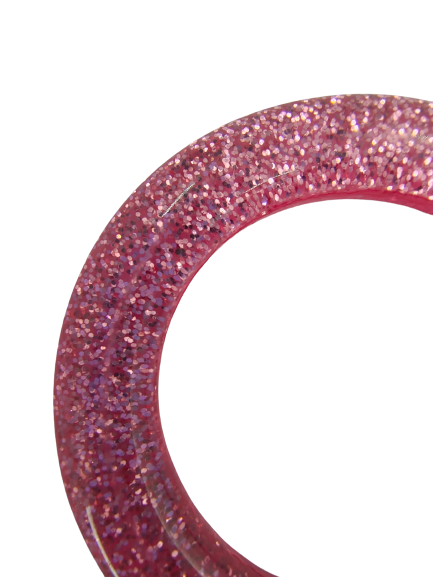 Pink Sparkling Resin Ring Buckle