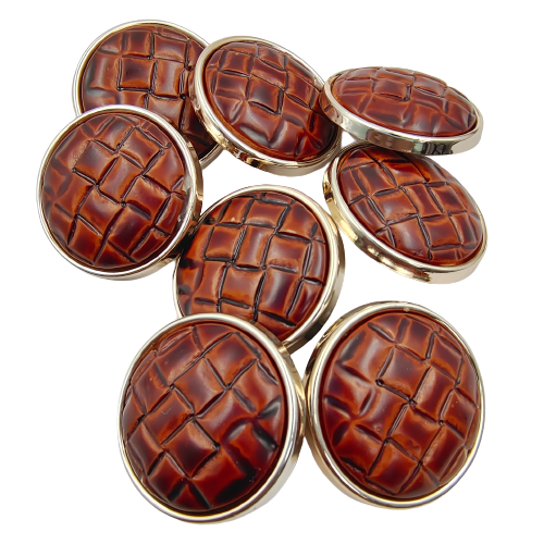 Pu Leather Weave Design Shank Abs Buttons (Pack Of Eight)