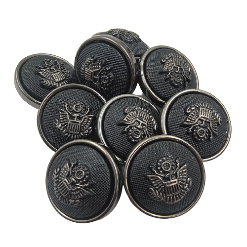 Royal Insignia Black ABS Shank Buttons (Set of 8)