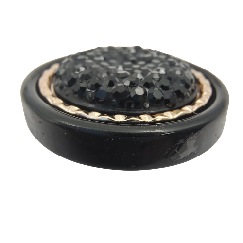 Black Beaded Shank Button (Pack of 8)