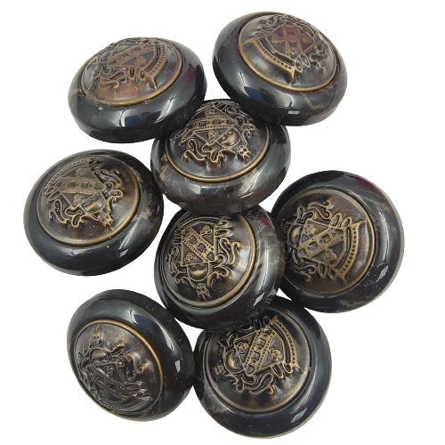 Regal Dark Brown Horn Imitation Shank Abs Button (Pack Of Eight)