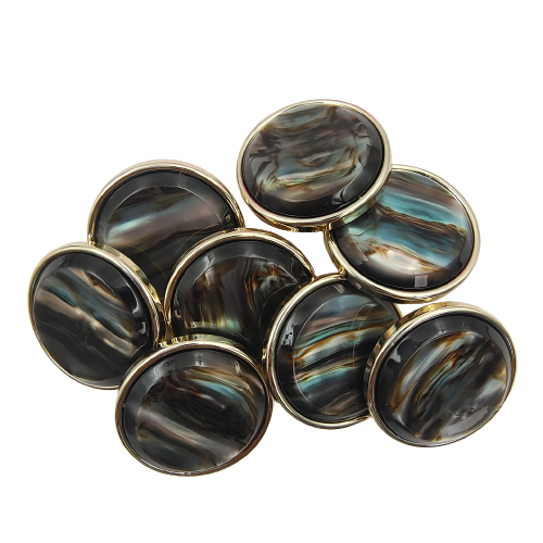 Gold Rim Mother-of-Pearl Buttons (Set of 8)