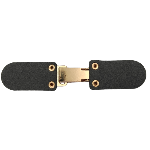 Shiny Gold With Black PU Snap Belt Buckle