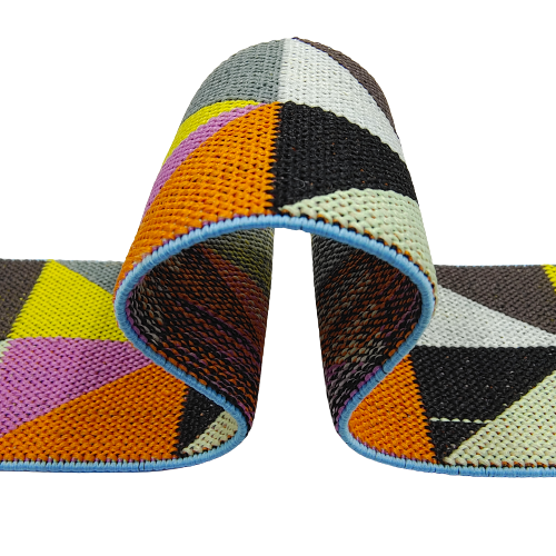 Multi-Color Geometric Woven Elastic for Crafts & Fashion