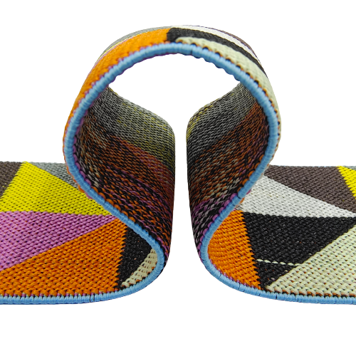 Multi-Color Geometric Woven Elastic for Crafts & Fashion