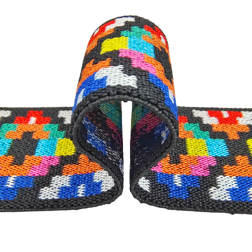 Multi-Color Squared Jacquard Design Elastic