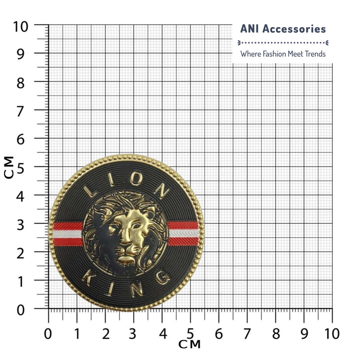 Lion Zardosi inspired iron on patch measurement chart by Ani Accessories
