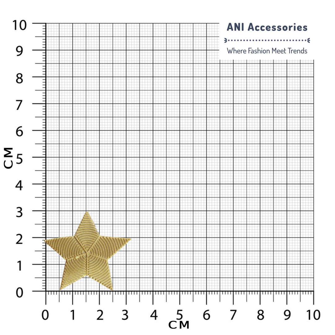 Star Zardosi inspired iron on patch size guide by Ani Accessories for accurate fit