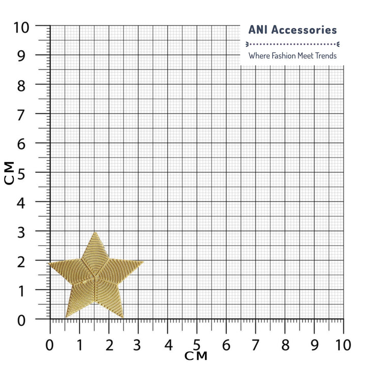 Star Zardosi inspired iron on patch size guide by Ani Accessories for accurate fit
