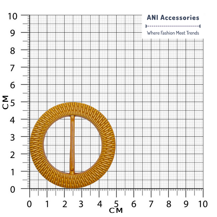 Finest-Quality Imitation Raffia Round Buckle