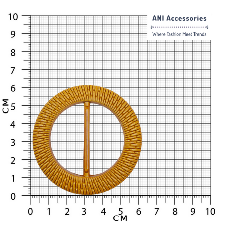 Finest-Quality Imitation Raffia Round Buckle