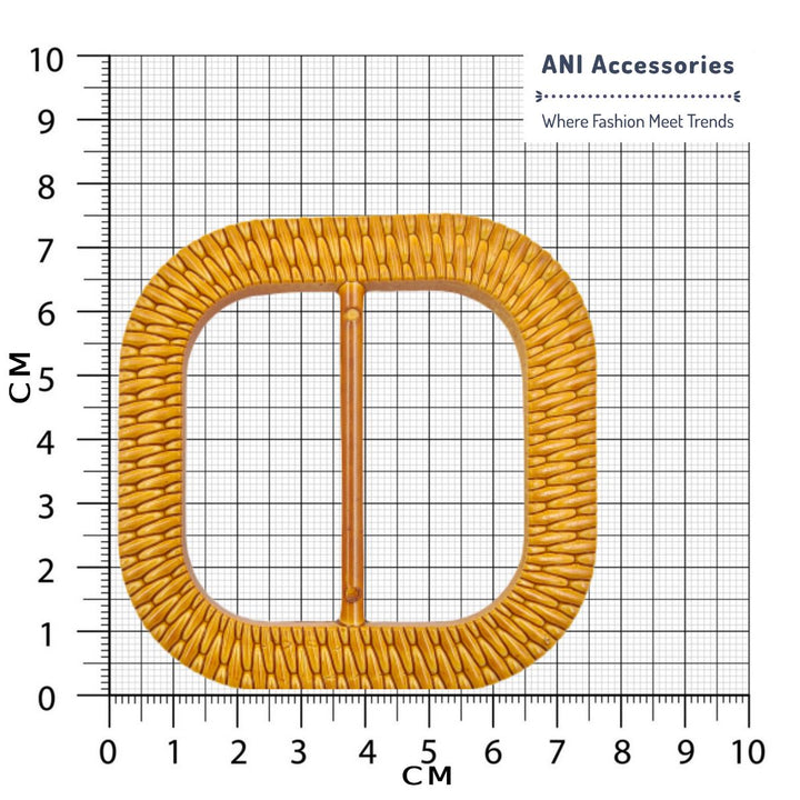 Round Edge Square Shape Imitation Raffia Buckle