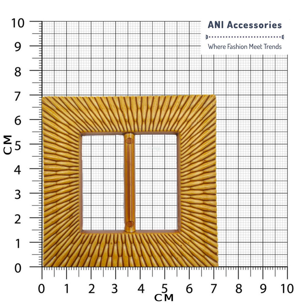 Square Shape Imitation Raffia Buckle