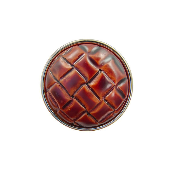 Pu Leather Weave Design Shank Abs Buttons (Pack Of Eight)