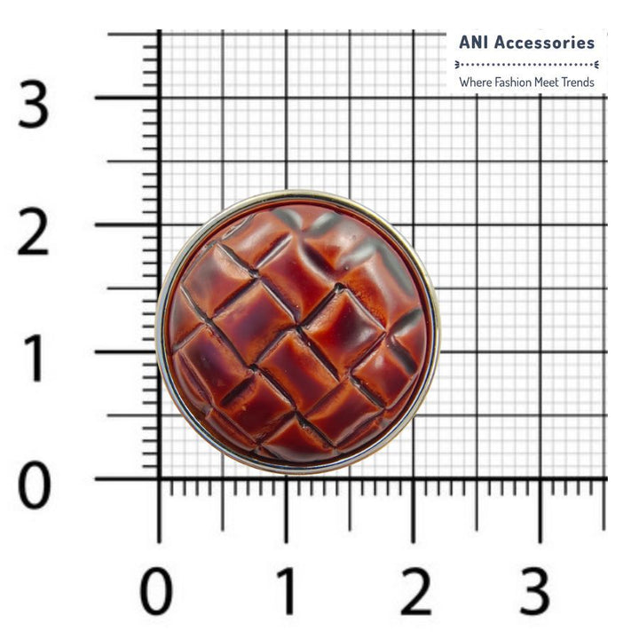 Pu Leather Weave Design Shank Abs Buttons (Pack Of Eight)