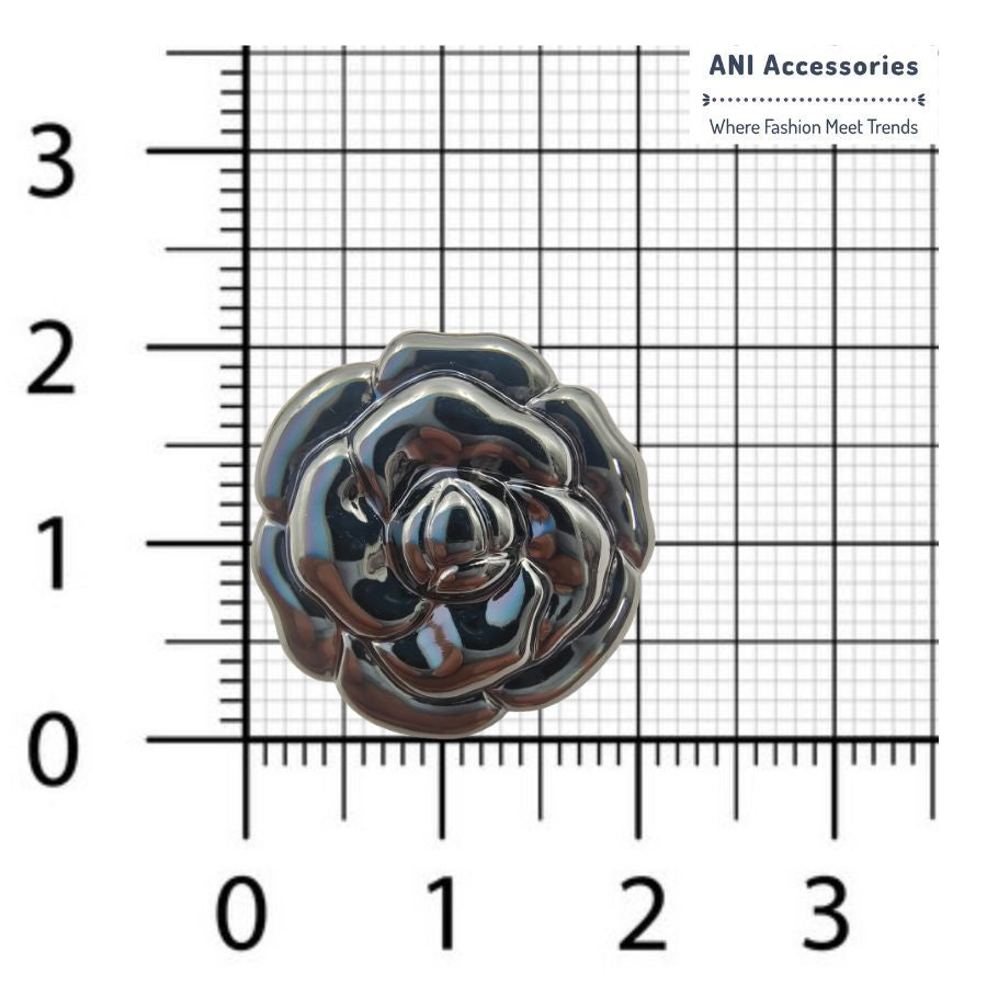 Camelia Flower Shank ABS Buttons (Set of 8)