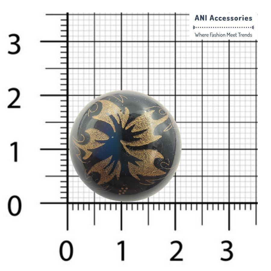 Golden Blossom Floral Flame Shank ABS Button (Set of 8)