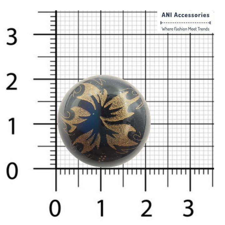 Golden Blossom Floral Flame Shank ABS Button (Set of 8)