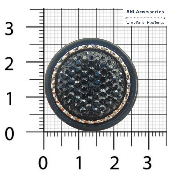 Black Beaded Shank Button (Pack of 8)