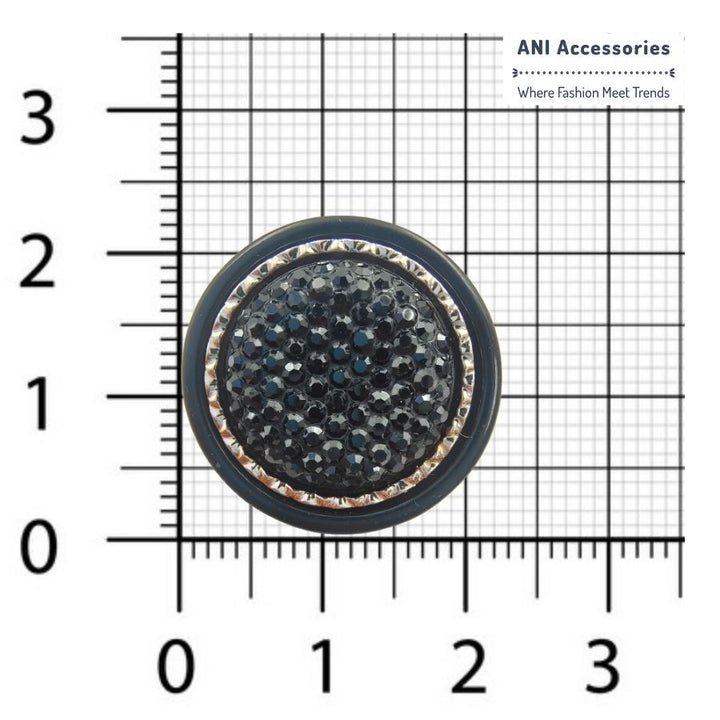 Black Beaded Shank Button (Pack of 8)