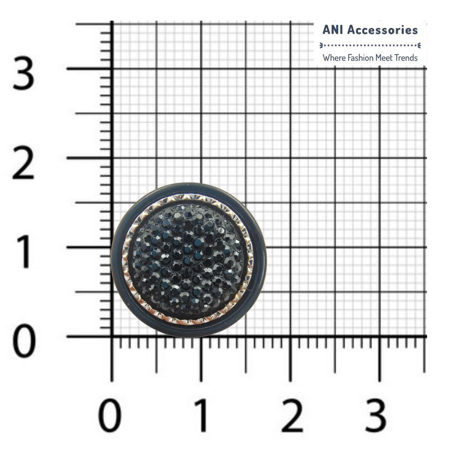 Black Beaded Shank Button (Pack of 8)