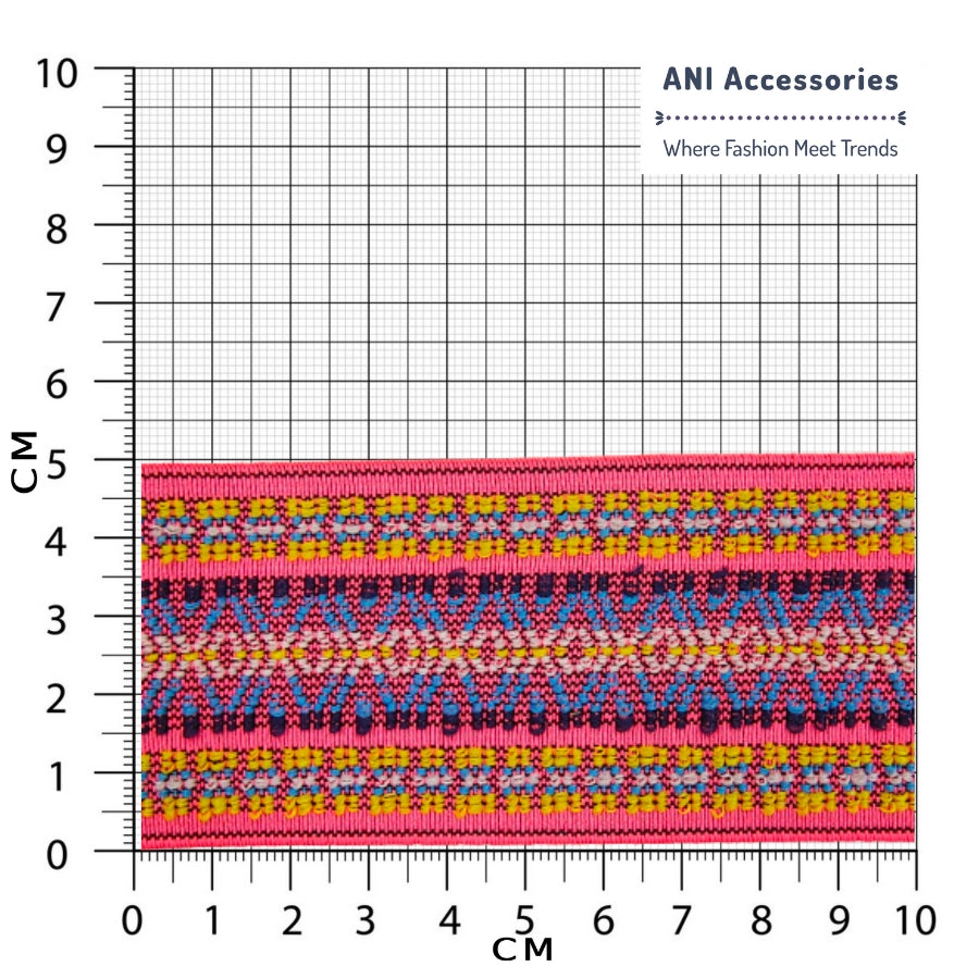 Embroidered Chenille Loop Pattern Elastic