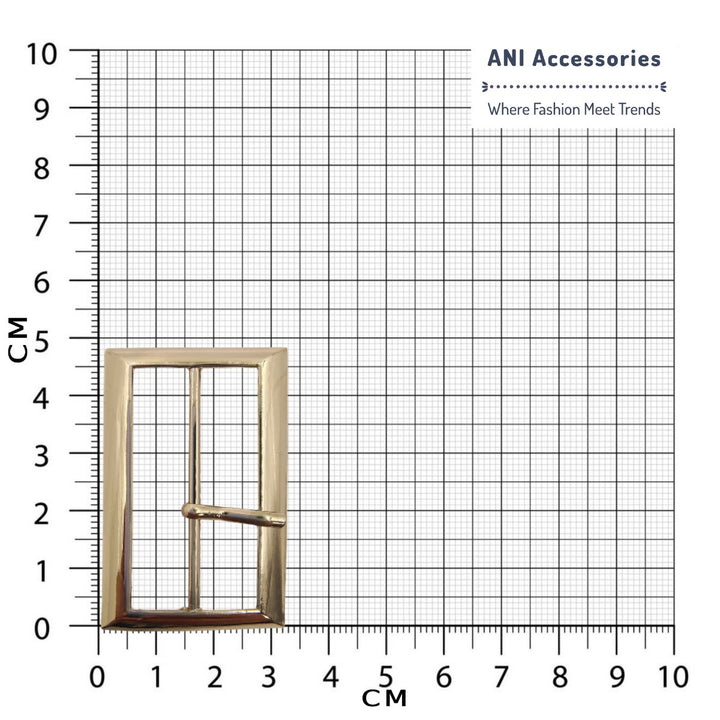 Glossy-Looking Alloy Gold Prong Buckle
