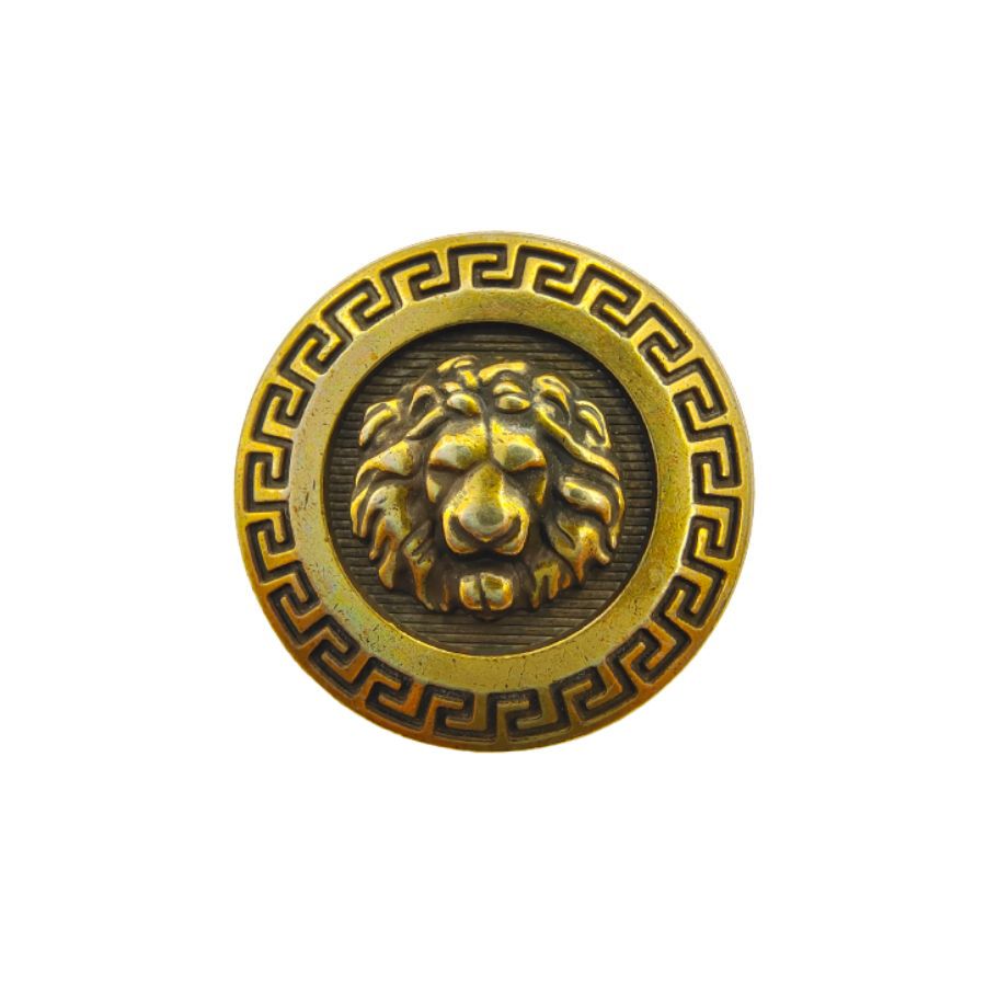 Classic Antique Brass Lion Vintage Metal Shank Buttons (Pack of 8 Buttons)