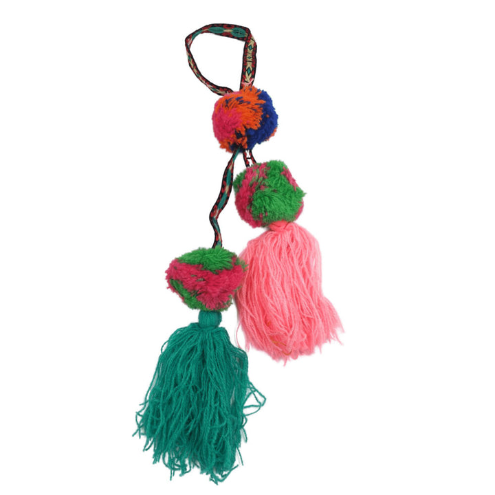 Multicolour Ribbon Latkans with Pom-Pom and Tassel