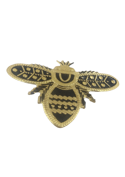 Gold & Black Bee Style Hot-Fix Patch