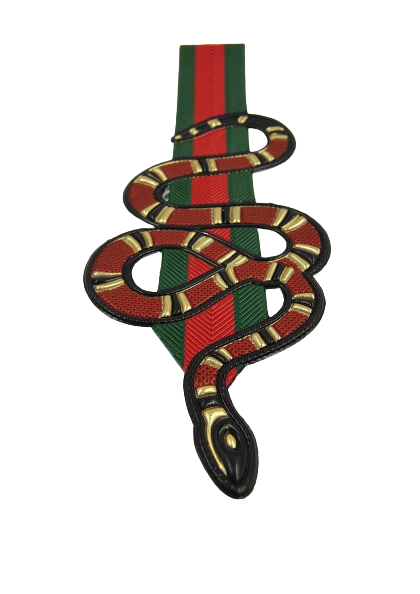 Red and Green Stripe Snake Hot Fix Patch