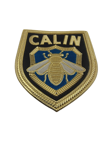 Bee Emblem Black Shield Patch